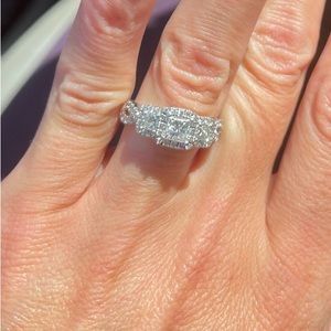 NEIL LANE Three-Stone Engagement Ring 1 ct tw 14K White Gold